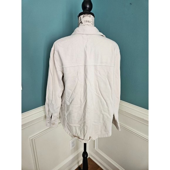 Good American 0-00 Essentials Fleece Shacket Bone Ivory - Picture 5 of 6